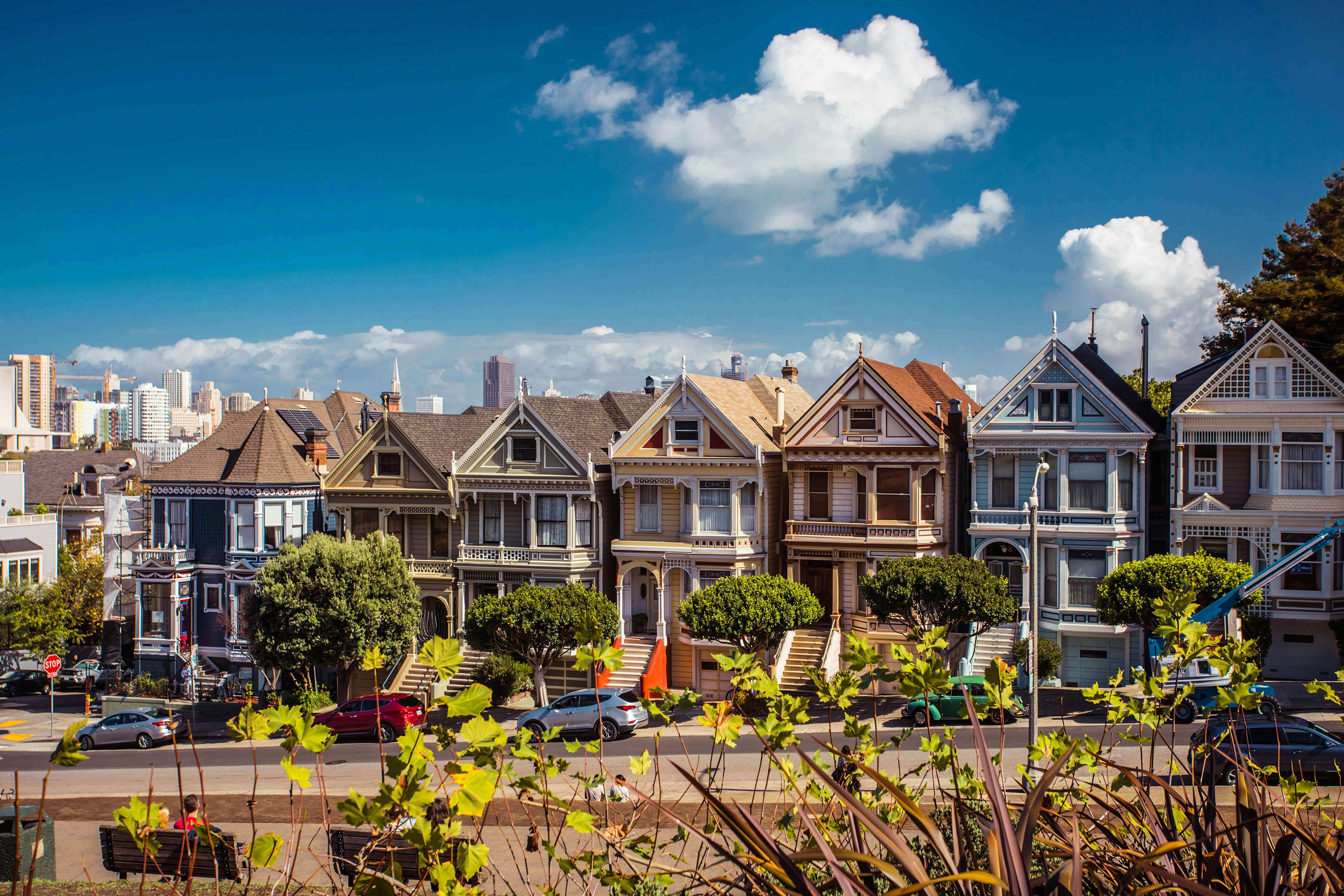 colorful Victorian houses